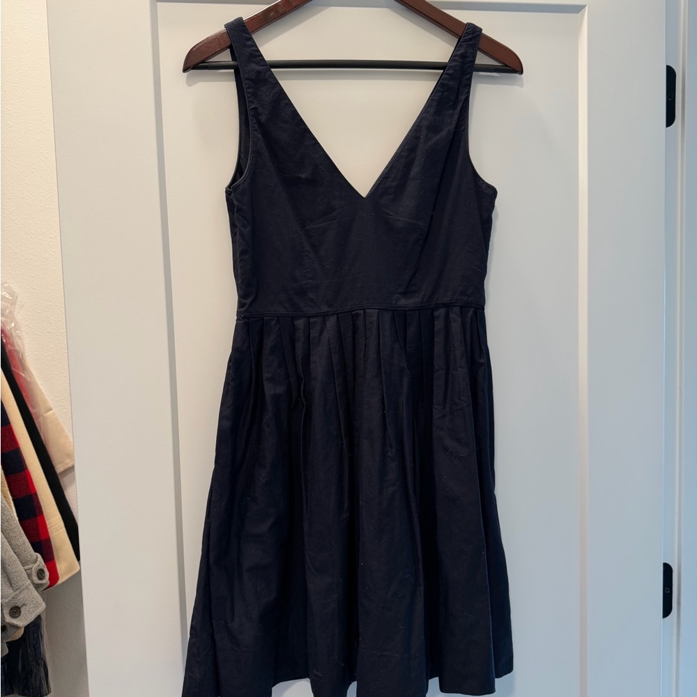 J. Crew Black V-Neck Mini Dress Navy Blue Size 4